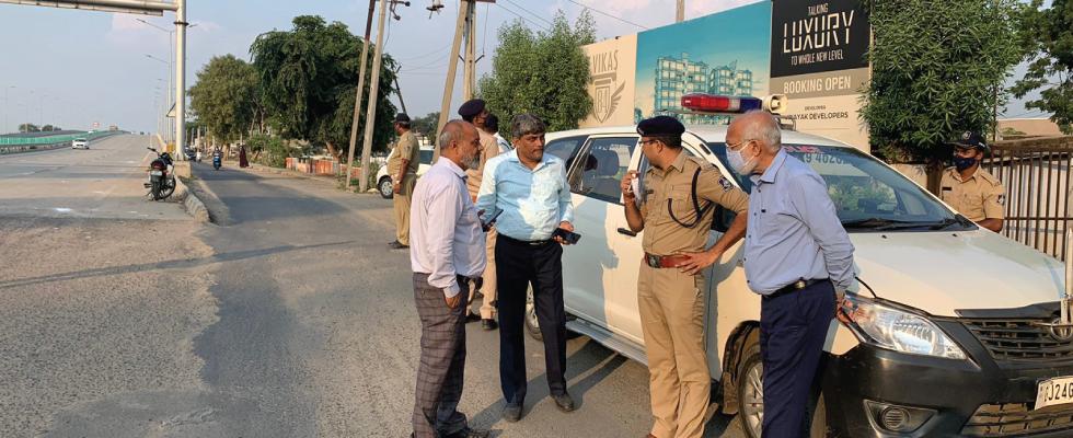 DCP Traffic (East) Shri Gadhvi Sir visited Naroda GIDC Estate